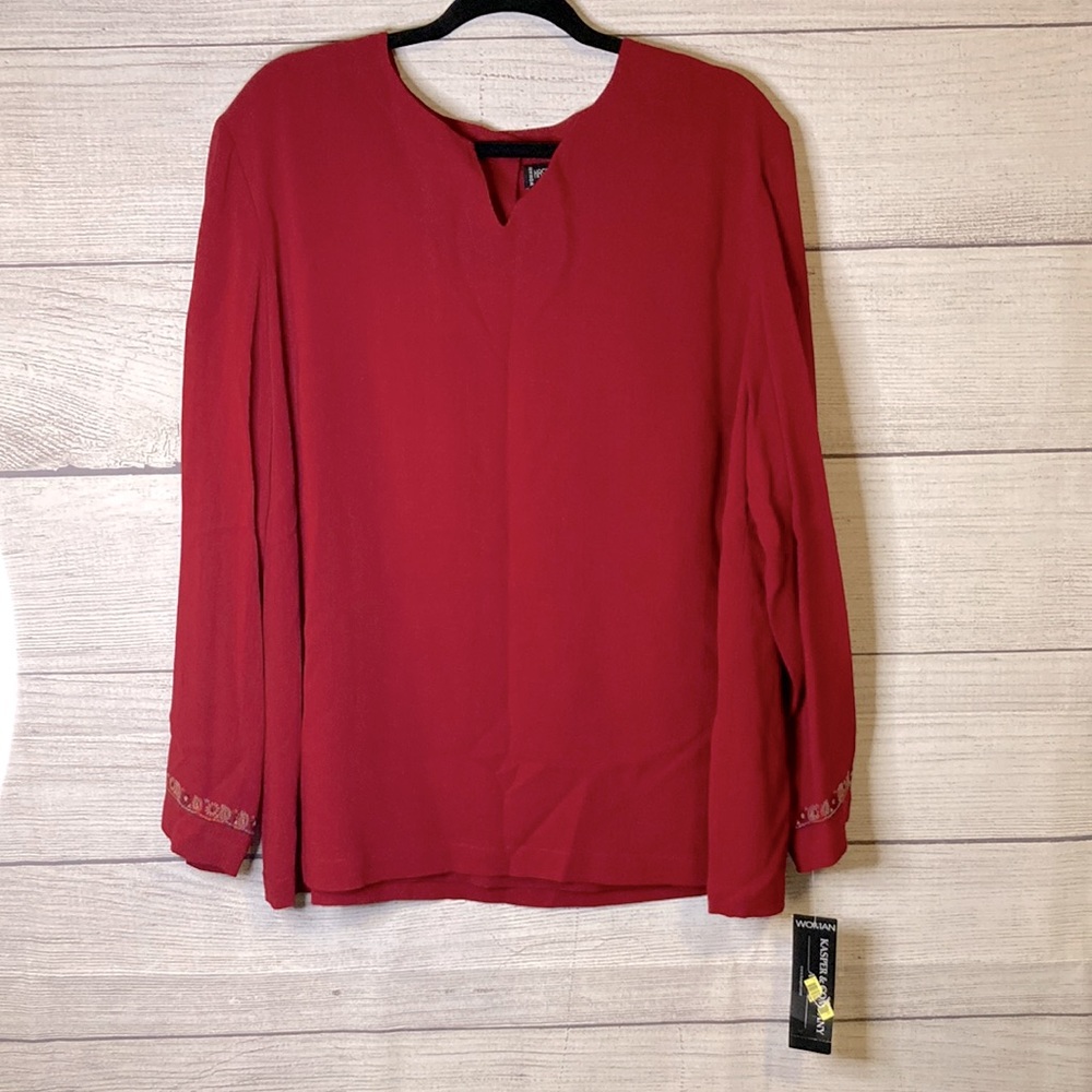 Kasper & Company ASL Woman Red Blouse Size 20 W